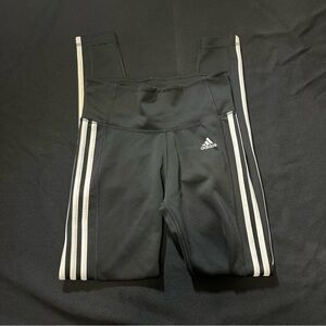 adidas Black Leggings with White Side Stripes